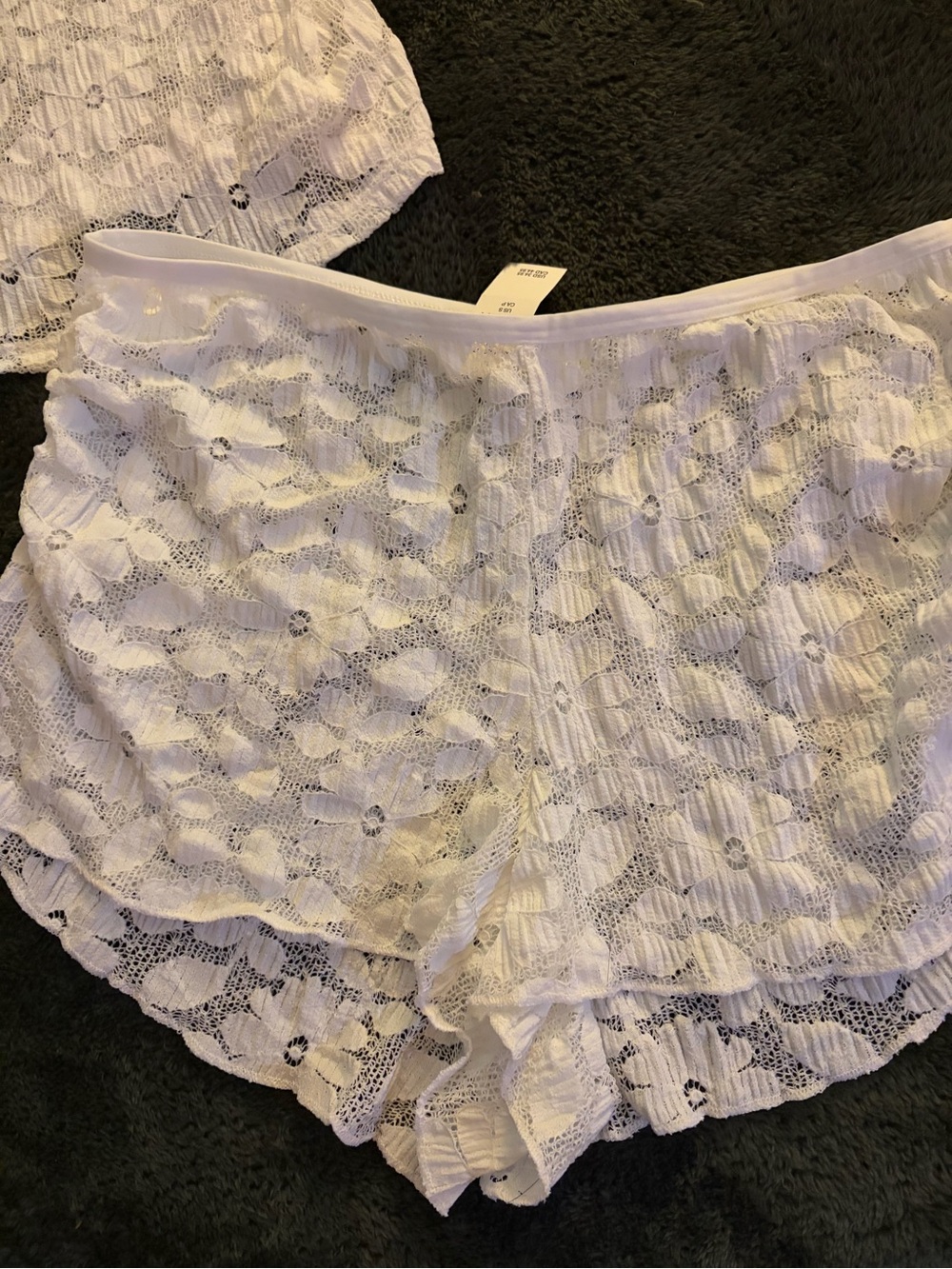 NWT aerie White Floral Lace Sleep Shorts and Cami - Picture 2 of 5